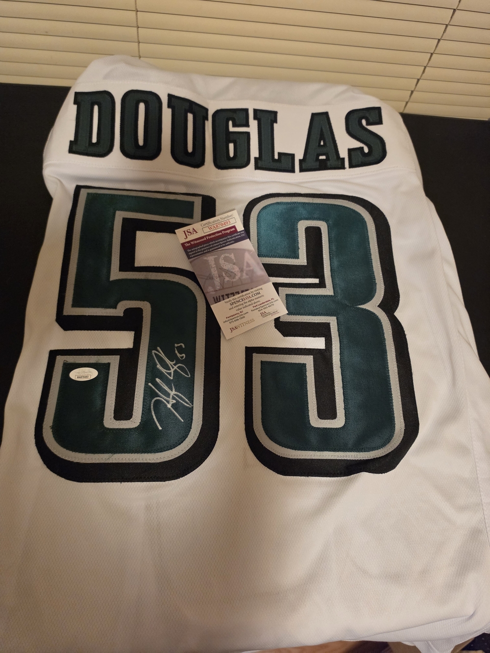 Philidalphia Eagles Hugh Douglas Autographed Jersey